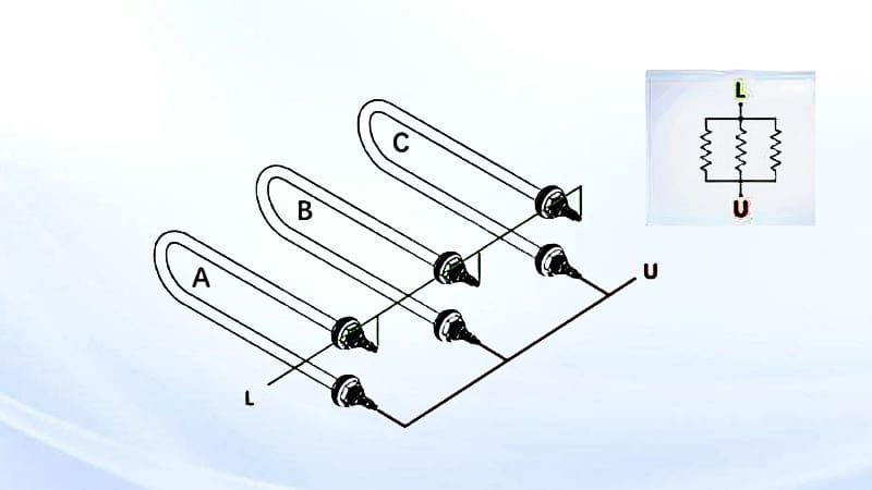 Схемы соединения ТЭНов. Параллельное соединение